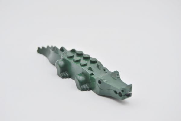 LEGO Tier Krokodil dunkelgrÃ¼n Dark Green Alligator Crocodile 8 Teeth 6026c01