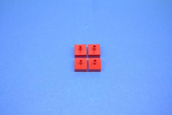 LEGO 4 x Technic Stein modifiziert Pin rot Red Brick Modified 2x2 No Studs 4729