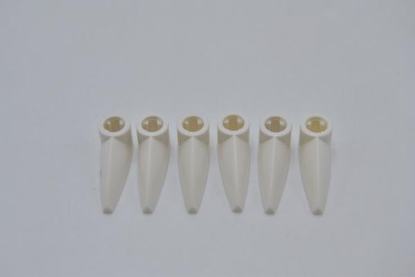 LEGO 6 x Zahn mit Achsloch weiÃŸ White Bionicle 1x3 Tooth with Axle Hole 41669