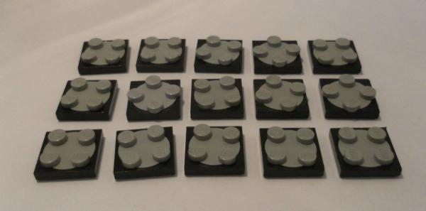 LEGO 15 x Platte Drehteller schwarz Black Turntable 2x2 Plate Base 3680c01