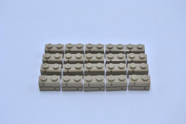 LEGO 20 x Mauerstein dunkelbeige Dark Tan Brick 1x2 Masonry Profile 98283