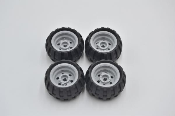 LEGO 4 x Rad Reifen neuhell grau Light Bluish Gray Wheel Tire 43.2x26 56145c04