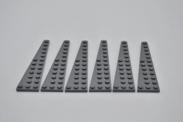 LEGO 6 x FlÃ¼gelplatte links neues dunkelgrau Dark Bluish Gray 12x3 Left 47397