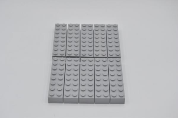 LEGO 10 x Basisstein Stein neuhell grau Light Bluish Gray Brick 2x8 3007