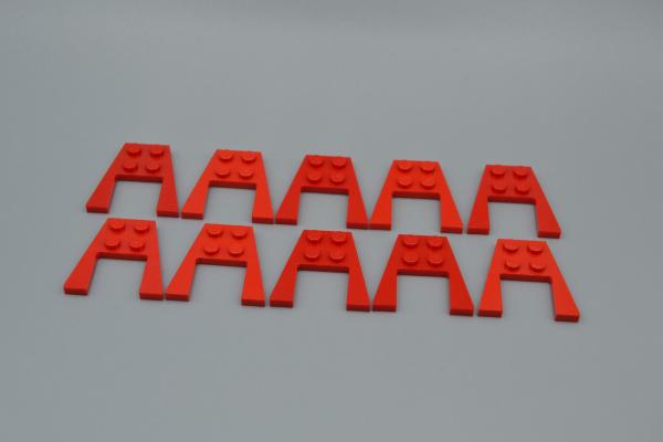 LEGO 10 x FlÃ¼gelplatte mit Aussparung rot Red Wedge Plate 4x4 43719