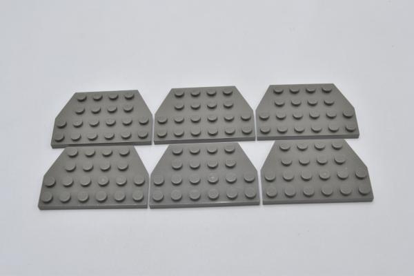 LEGO 6 x FlÃ¼gelplatte alt dunkelgrau Dark Gray Wedge Plate 4x6 Cut Corners 32059