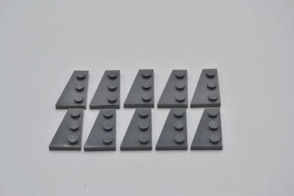 LEGO 10 x FlÃ¼gelplatte neues dunkelgrau Dark Bluish Gray Plate 3x2 Left 43723