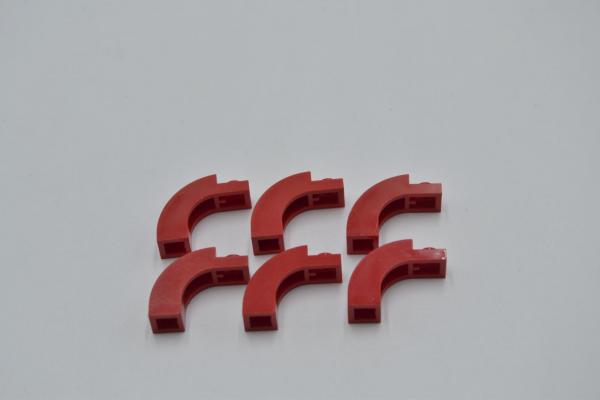 LEGO 6 x Halbbogen rund rot Red Brick Arch 1x3x2 Curved Top 6005