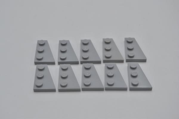 LEGO 10 x FlÃ¼gelplatte rechts neuhell grau Light Bluish Gray 3x2 Right 43722