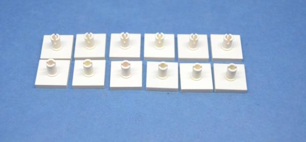 LEGO 12 x Platte mit Pin oben 2x2 weiÃŸ white plate with pin 2460 246001