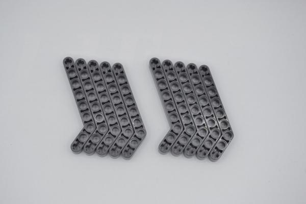 LEGO 10 x Technic Liftarm neues dunkelgrau Dark Bluish Gray 3x7 Bent Thick 32271