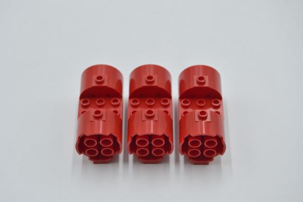 LEGO 3 x Triebwerk rot Red Cylinder 3x6x2 2/3 Horizontal Round Connections 30360