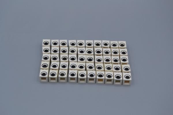 LEGO 50 x Stein 1x1 bedruckt Auge weiß white printed brick 3005pe1