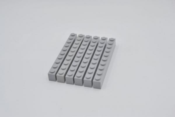 LEGO 6 x Basisstein neuhell grau Light Bluish Gray Brick 1x10 6111