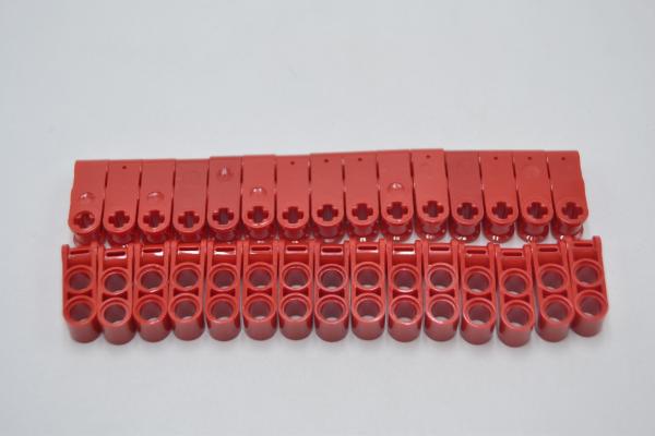 LEGO 30 x Verbinder rot Red Technic Axle and Pin Connector 3L 2 Pin Holes 42003