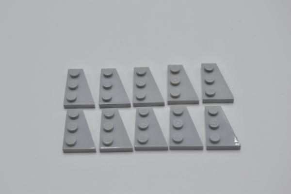 LEGO 10 x FlÃ¼gelplatte rechts neuhell grau Light Bluish Gray 3x2 Right 43722