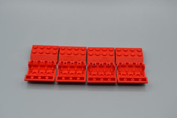 LEGO 8 x Dach DoppelschrÃ¤gstein rot Red Slope 45 4x4 Double with Hinge 4857