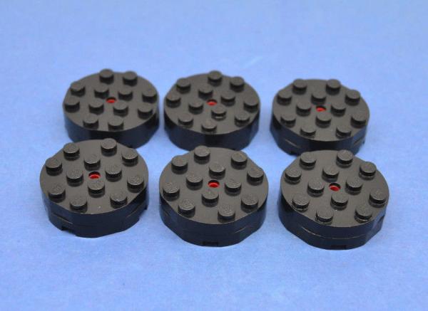 LEGO 6 x Drehteller schwarz Black Turntable 4x4 Complete Faceted 3404ac01