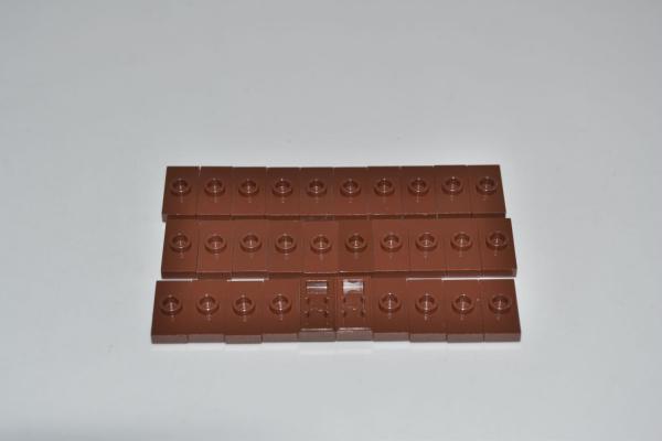 LEGO 30 x Platte rotbraun Reddish Brown Plate 1x2 1 Stud a. Stud Holder 15573
