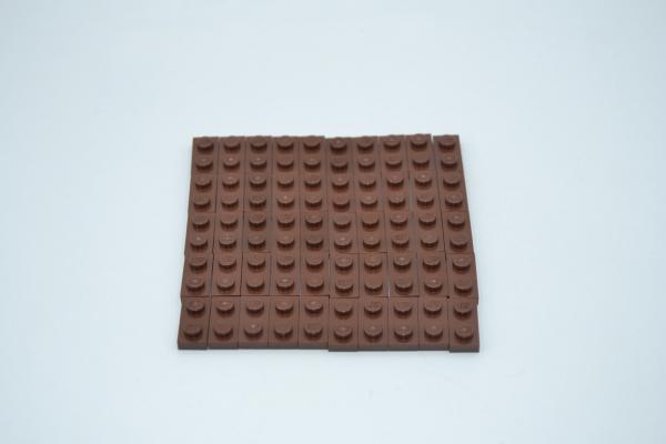 LEGO 50 x Basisplatte rotbraun Reddish Brown Basic Plate 1x2 3023 4211150