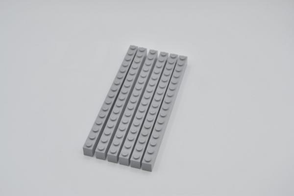 LEGO 6 x Basisstein neuhell grau Light Bluish Gray Basic Brick 1x16 2465 