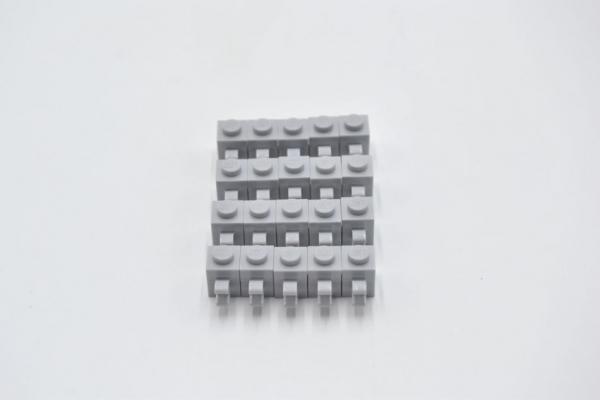 LEGO 20 x Stein Clip horizontal neuhell grau Light Bluish Gray Brick 1x1 60476