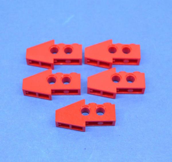 LEGO 5 x Technik 2 Loch SchrÃ¤g Stein FlÃ¼gel 1x4 rot red technic short slope 2743