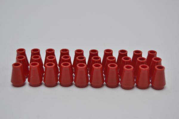 LEGO 30 x Kegel ohne Rille rot Red Cone 1x1 without Top Groove 4589