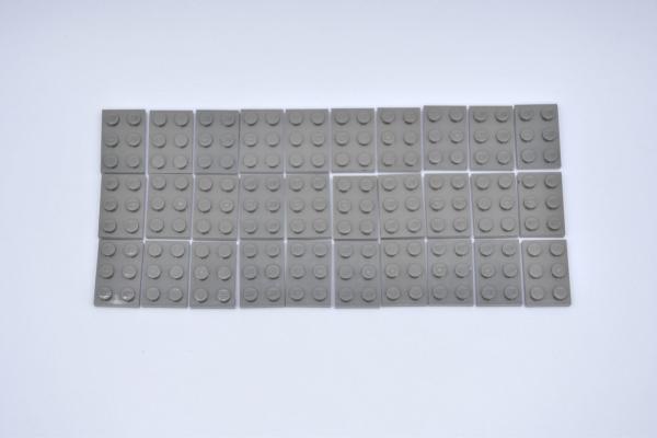 LEGO 30 x Basisplatte Bauplatte alt dunkelgrau Dark Gray Basic Plate 2x3 3021 