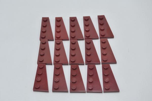 LEGO 15 x FlÃ¼gelplatte rechts dunkelrot Dark Red Wedge Plate 4x2 Right 41769