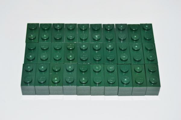 LEGO 30 x Basisstein Baustein dunkelgrÃ¼n Dark Green Basic Brick 1x2 3004