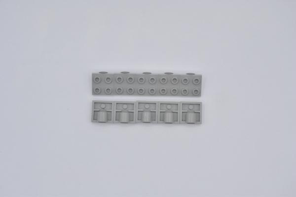 LEGO 10 x Platte 1 Loch althell grau Light Gray Plate 2x2 Pin Hole 2444