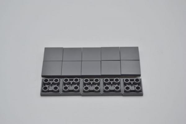 LEGO 15 x Fliese invers neues dunkelgrau Dark Bluish Gray Tile 2x2 11203