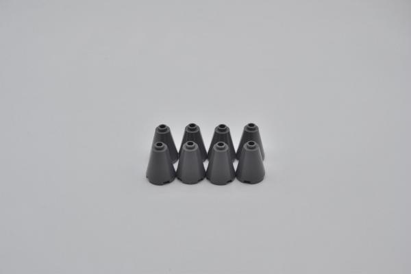 LEGO 8 x Kegel neues dunkelgrau Dark Bluish Gray Cone 2x2x2 Open Stud 3942c