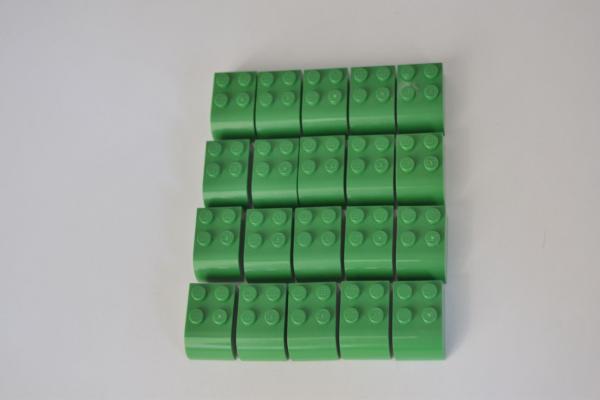 LEGO 20 x Bogenstein grÃ¼n Green Slope Curved 3x2x1 with Four Studs 6215