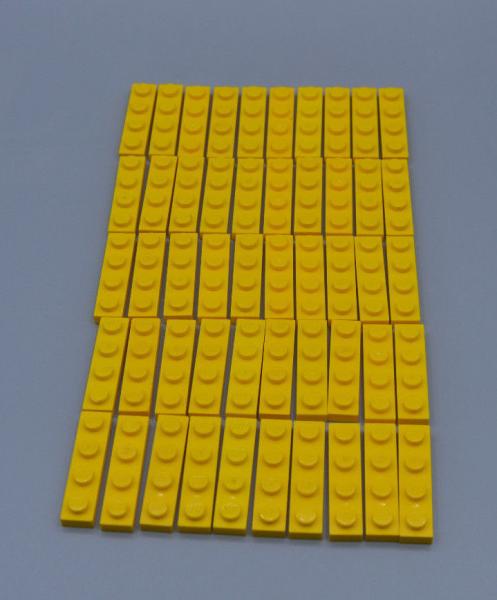 LEGO 50 x Basisplatte 1x4 gelb yellow basic plate 3710 371024
