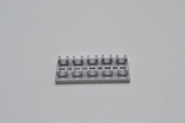 LEGO 10 x Platte Clip neuhell grau Light Bluish Gray Tile Mod. 1x1 O Clip 15712