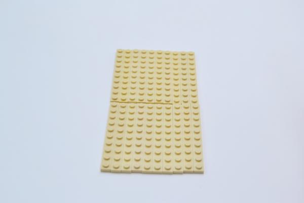 LEGO 20 x Basisplatte Bauplatte Grundplatte beige Tan Plate 1x10 4477