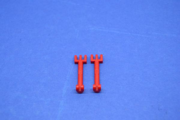 LEGO 2 x Scharnier Stange rot Red Hinge Bar 2.5L 2 and 3 Fingers on Ends 2880