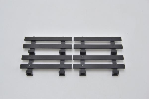 LEGO 4 x Zaun ZÃ¤une Absperrung schwarz Black Fence 1x8x2 2/3 6079