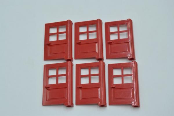 LEGO 6 x HaustÃ¼r EingangstÃ¼r rot Red Door 1x4x5 with 4 Panes 3861