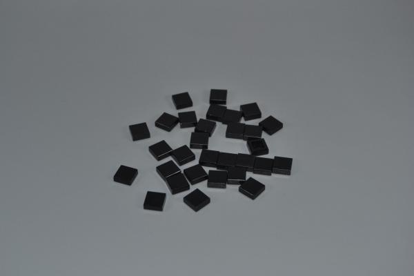 LEGO 30 x Fliese Kachel mit Rille schwarz Black Tile 1x1 with Groove 3070b