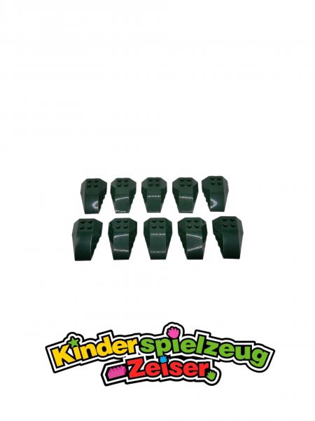 LEGO 10 x Keilstein Cockpit dunkelgrÃ¼n Dark Green Wedge 6x4 Triple Curved 43712