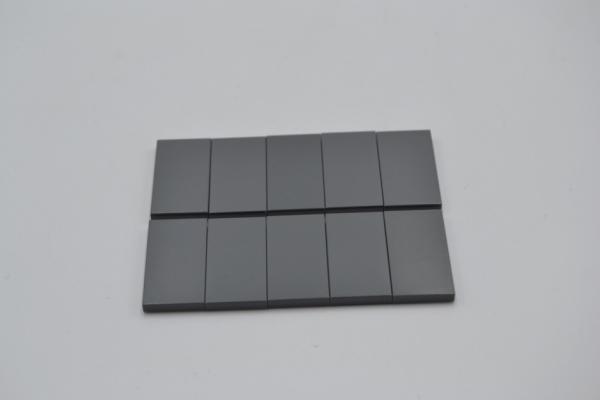 LEGO 10 x Fliese Kachel neues dunkelgrau Dark Bluish Gray Tile 2x4 87079 4560184