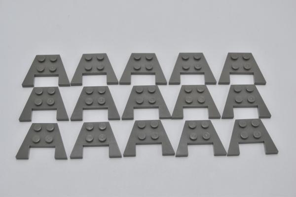 LEGO 15 x FlÃ¼gelplatte alt dunkelgrau Dark Gray Wedge Plate 3x4 4859