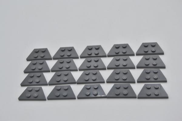 LEGO 20 x FlÃ¼gelplatte neues dunkelgrau Dark Bluish Gray Wedge Plate 2x4 51739