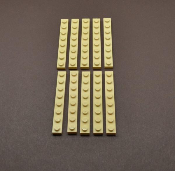 LEGO 10 x Basisplatte beige Tan Plate 1x8 3460 4114324