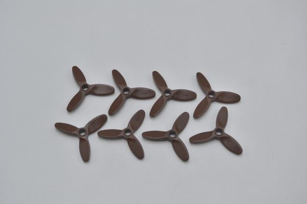 LEGO 8 x Propeller Rotor alt braun Brown 3 Blade 5.5 Diameter 4617