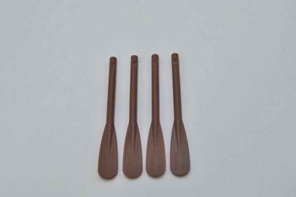 LEGO 4 x Paddel Ruder rotbraun Reddish Brown Utensil Oar Paddle Reinforced 87585