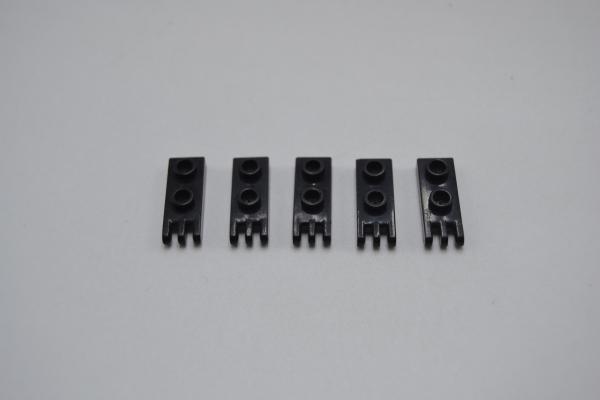 LEGO 5 x Scharnierplatte schwarz Black Hinge Plate 1x2 with 3 Fingers 4275b